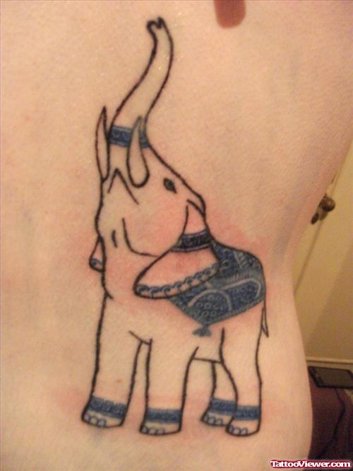 Up Trunk Elephant Tattoo On Back