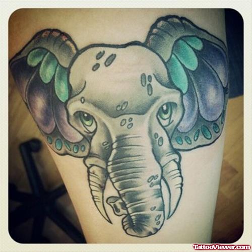Beautiful Elephant Head Tattoo