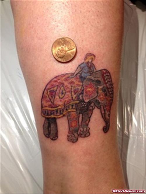 Color Ink Indian Elephant Tattoo