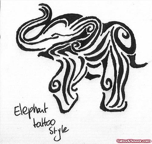 Tribal Elephant Tattoo Design For Men