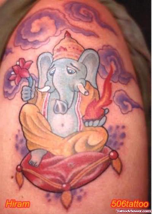 Hindu God  Elephant Headed Ganesha Tattoo