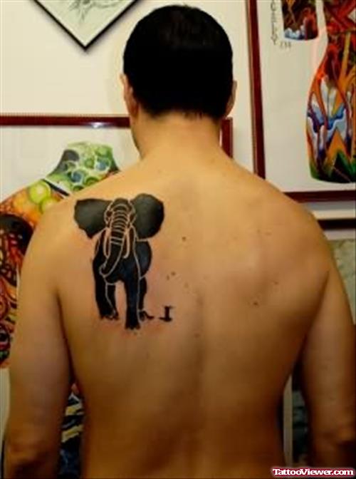 Elephant Tattoo On Back Shoulder