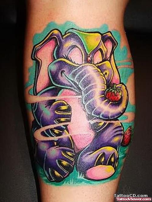 Colourful Elephant Tattoo