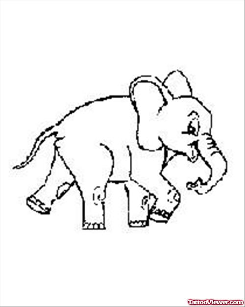 Cute Small Elephant Tattoo Sample