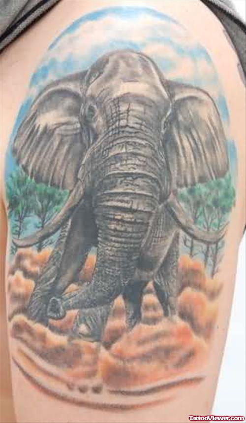 Charging White Elephant Tattoo