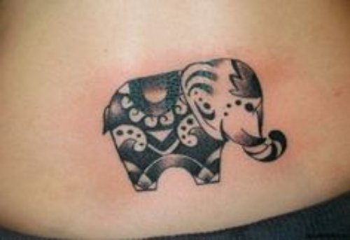 Small Indian Elephant Tattoo