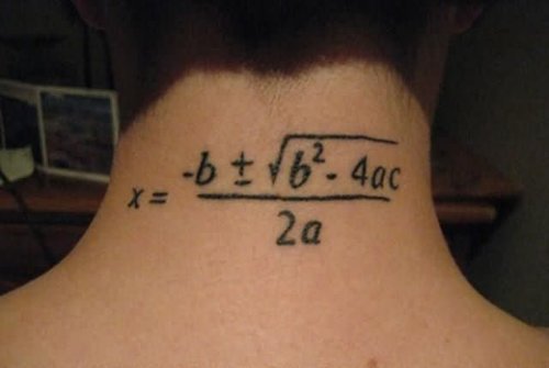 Unique Equation Tattoo On Nape