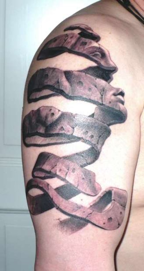 Man Right Half Sleeve Escher Tattoo