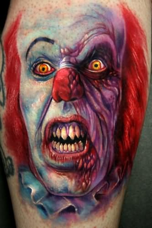 Red Nose Evil Color Ink Tattoo