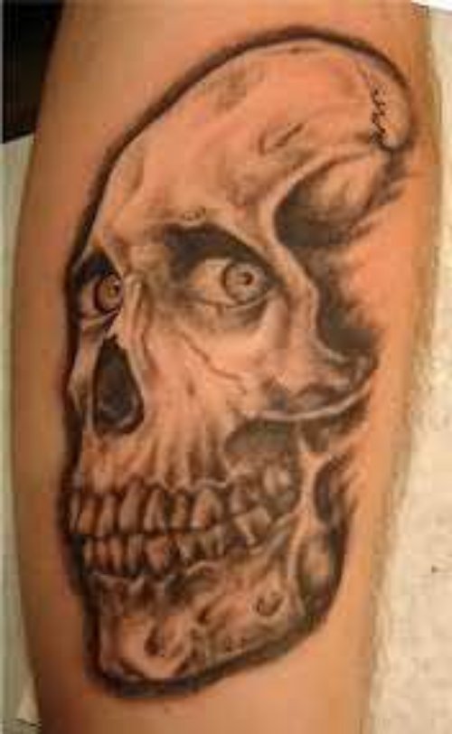 Skull Evil Tattoo On Arm
