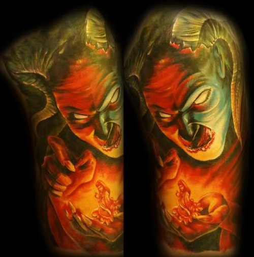 Evil Lady Color InkTattoo
