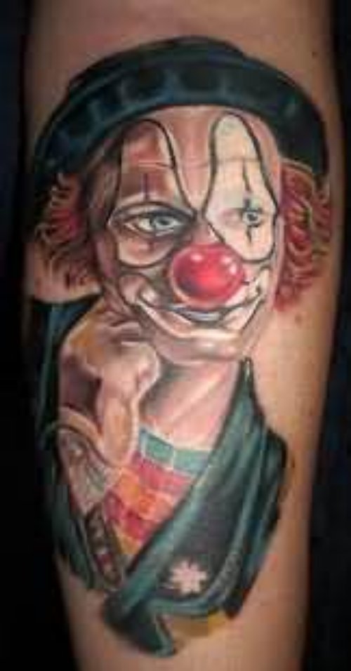 Colorful Evil Joker Tattoo