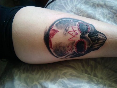 Sugar Skull Evil Tattoo