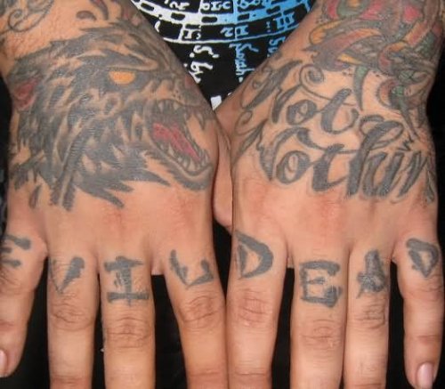 Evil Dead Knuckles Tattoo