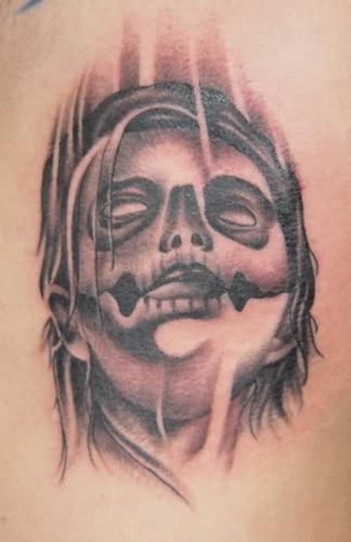 Grey Ink Evil Tattoo Image