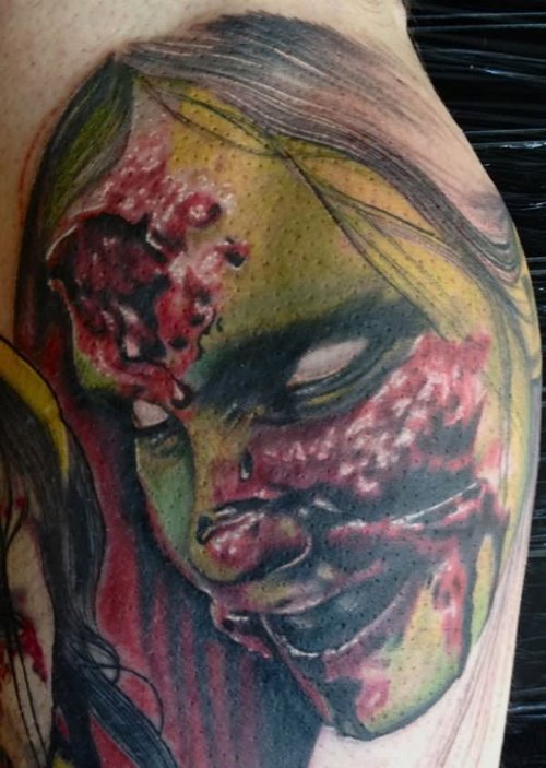 Color Zombie Evil Tattoo