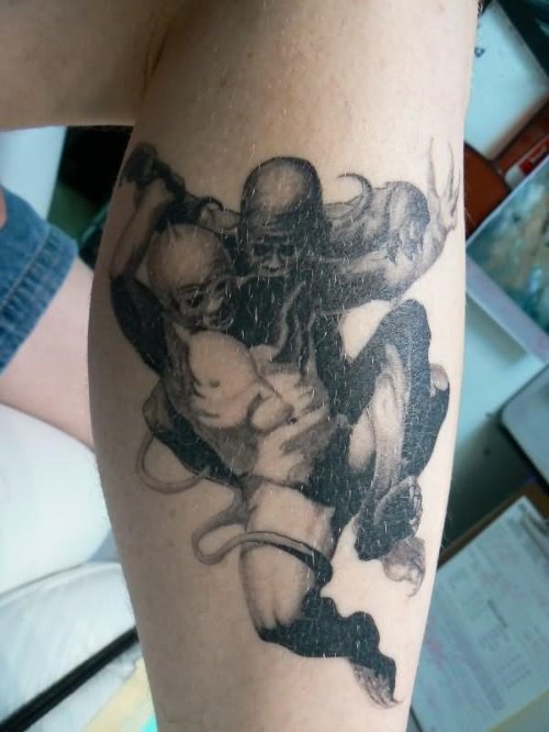 Grey Ink Evil Tattoos