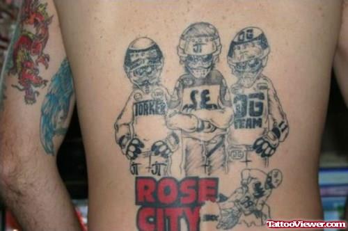 Extreme Rose City Tattoo On Back