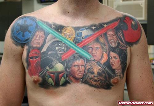Extreme Portraits Tattoos On Man Chest
