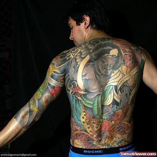 Extreme Japanese Tattoo On Back