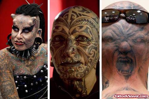 Wonderful Extreme Face Tattoos