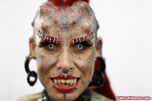 Vampire Extreme Face Tattoo