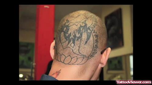 Extreme Tribal Head tattoo