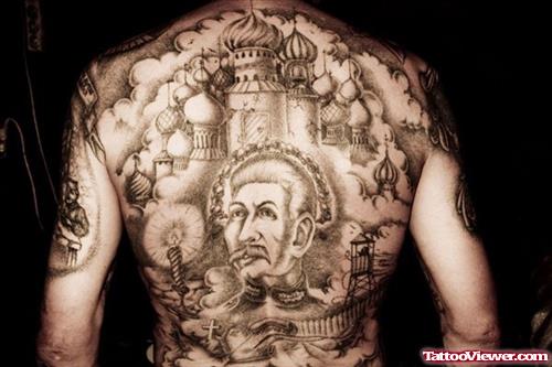 Rusiian Prisoners Extreme Tattoo On Back
