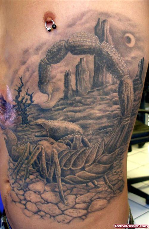 Awesome 3D Scorpion Extreme Tattoo