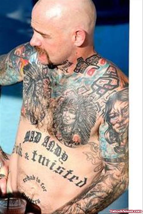 Extreme Man Chest Tattoo
