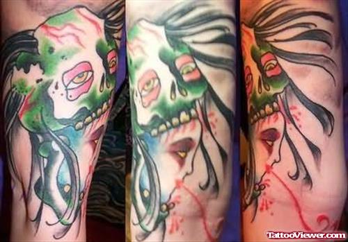 Repellent Extreme Scary  Tattoo On Arm