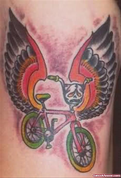 Extreme Angel Cycle Wings Tattoo