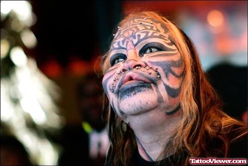 Extreme Face Tattoo