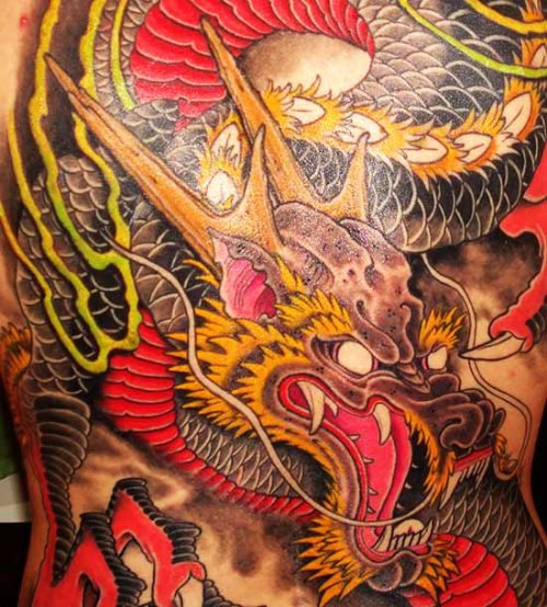 Colored Dragon Extreme Tattoo