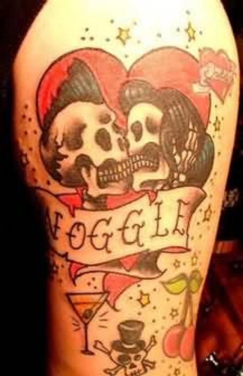 Extreme Noogle Tattoo On Muscle