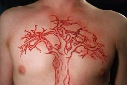 Tree Tattoo On Chest
