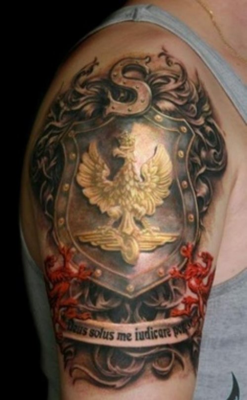 Eagle Crest Extreme Tattoo On Half Sleeve