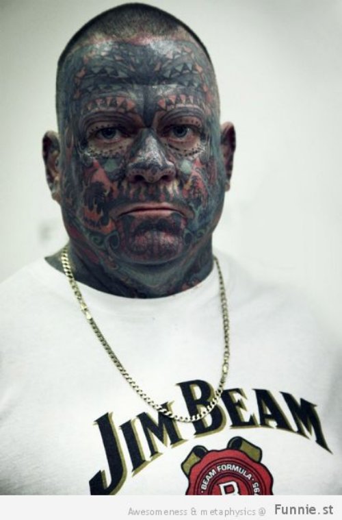 Dark Ink Extreme Tattoos On Face