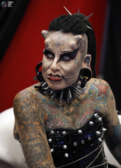 Extreme Implants On Head And Extreme Tattoos On Body