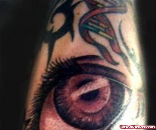 Grey Ink Eye Tattoo