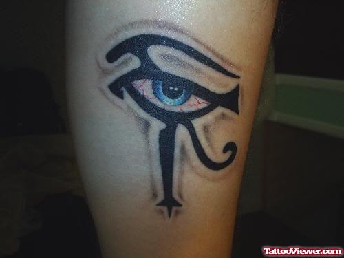 Black Tribal Horus Eye Tattoo
