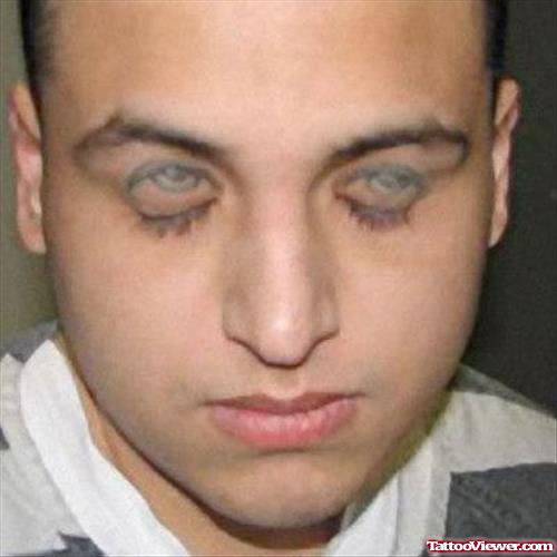 Guy With Illusion Eye Tattoos