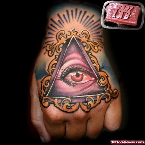 Eye Of God Tattoo On Left Hand
