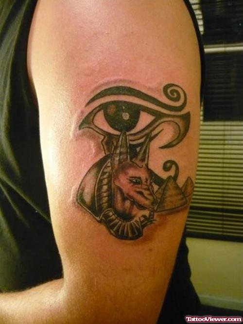 Egyptian God Eye Tattoo On Half Sleeve