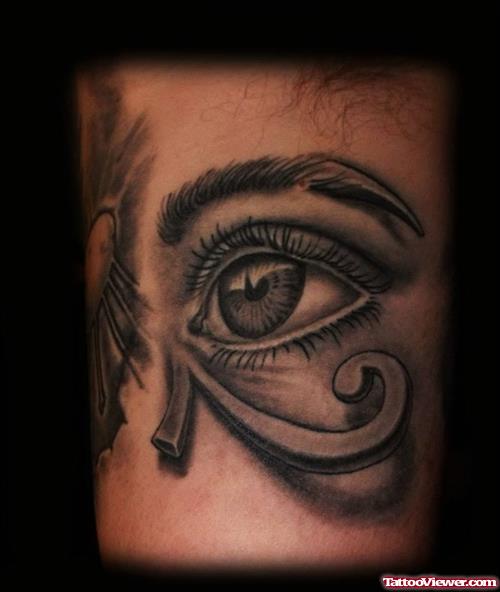 Grey Ink Realistic Eye Tattoo