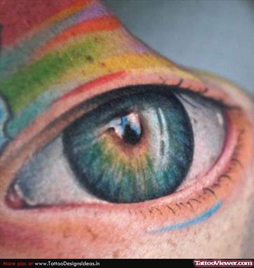 Colored Realistic Eye Tattoo