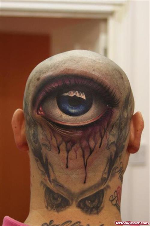 Awesome 3D Colored Eye Tattoo