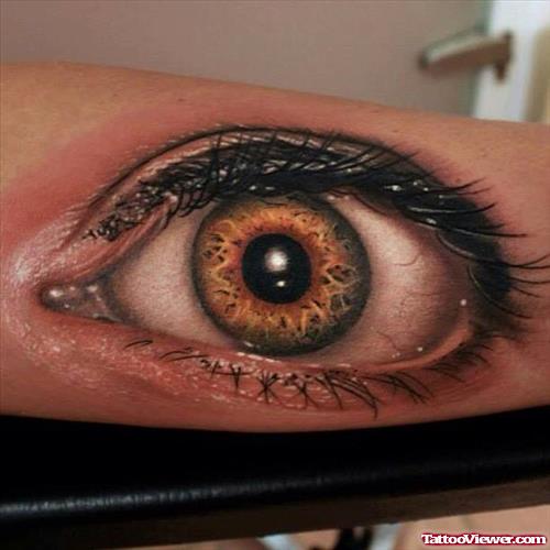 Awesome Beautiful 3D Eye Tattoo