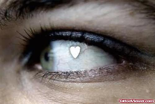Heart Tattoo In Eye