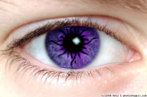 Purple Ink Eye Tattoo